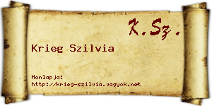 Krieg Szilvia névjegykártya